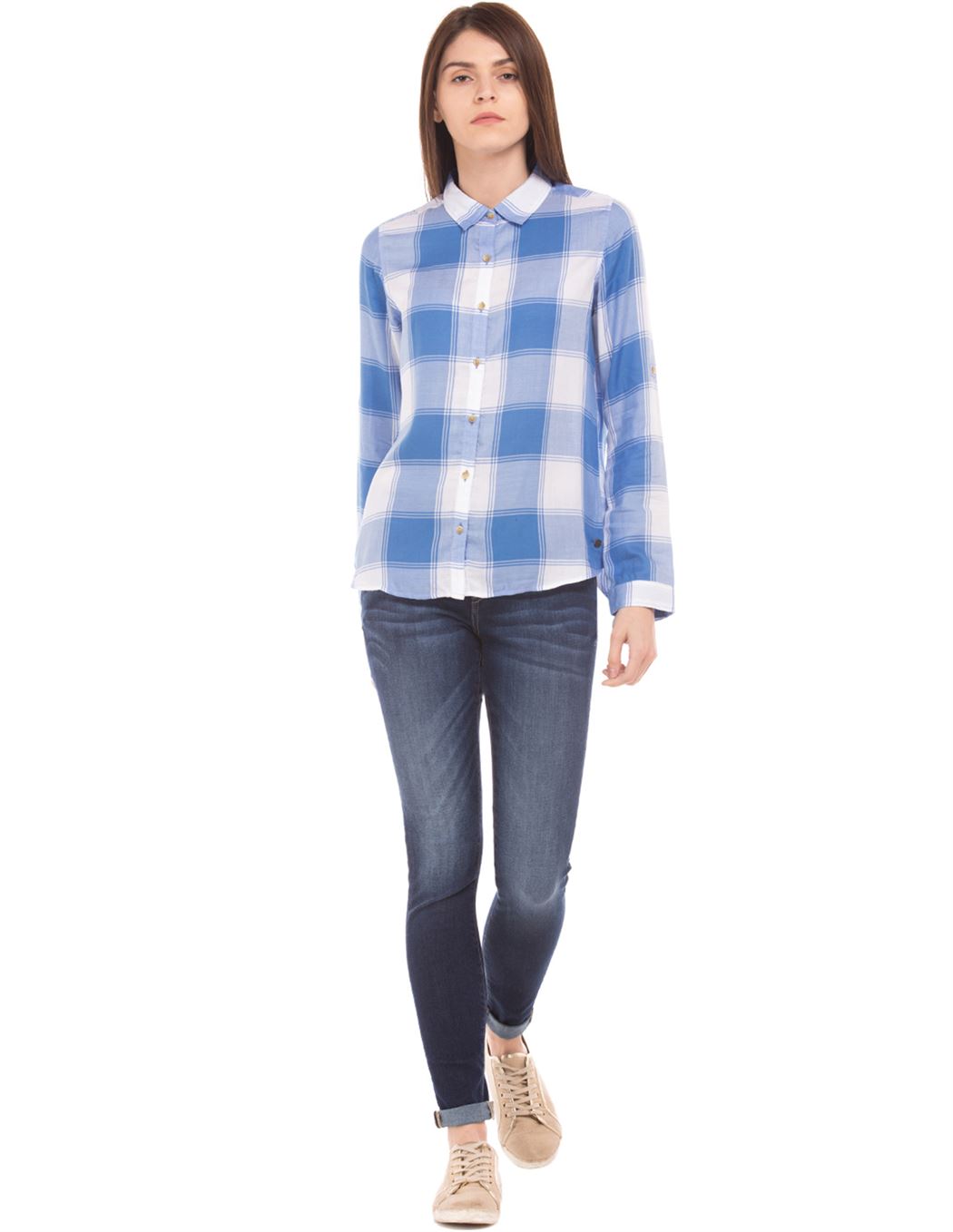 U.S. Polo Assn. Women Casual Wear Checkered Shirt